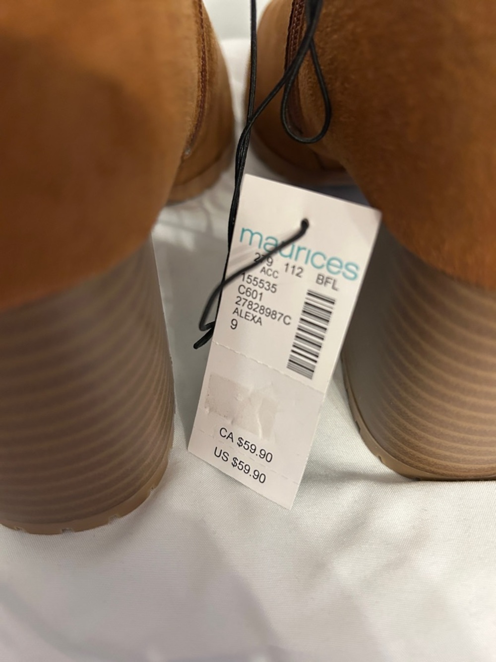 Maurice’s Women's Pointed Toe Suede Ankle Boots - Tan size 9 - Picture 5 of 5